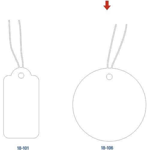 ササガワ 提げ札 提札 丸型 小物用 白無地 18
