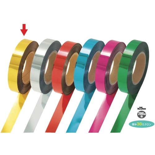 ササガワ メッキテープ メッキテープ 金 25mm