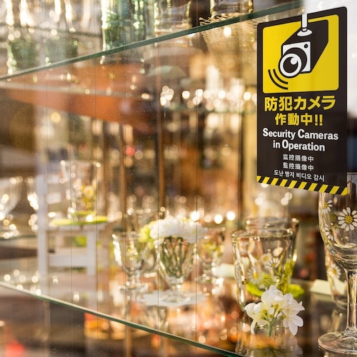 ササガワ 注意喚起ステッカー 防犯カメラ