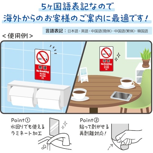 ササガワ 注意喚起ステッカー 禁煙