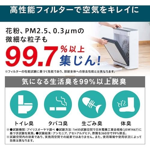 IRIS 104820 空気清浄機 薄型24畳 ホ