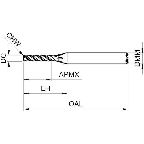 GUHRING 3枚刃エンドミル 5xD 不等分割