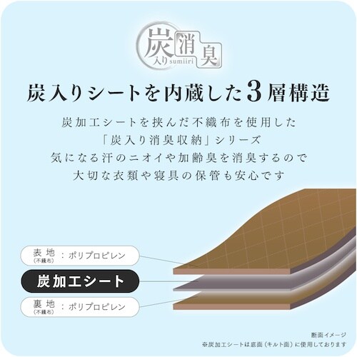 アイメディア 炭入り消臭羽毛布団収納ケース タテD