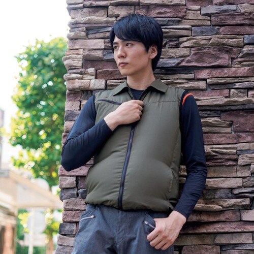 岡潮 冷感保冷剤付き、空調ベスト+モバイルバッテリ