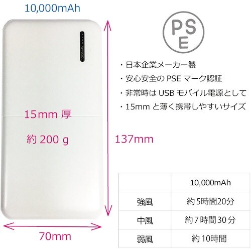 岡潮 冷感保冷剤付き、空調ベスト+モバイルバッテリ
