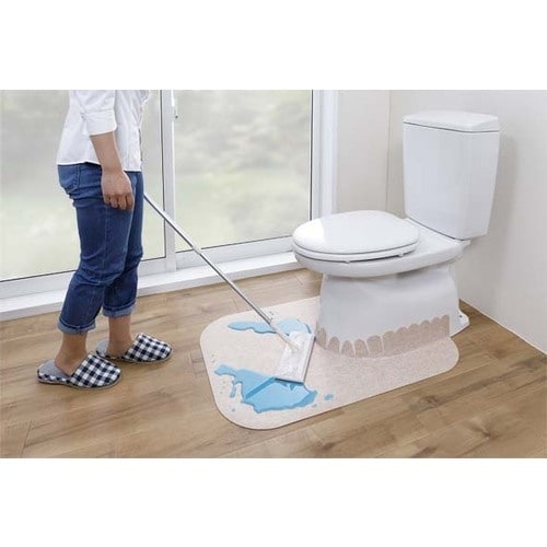 サンコー 吸着拭けるトイレマット 無地 ロング ベ