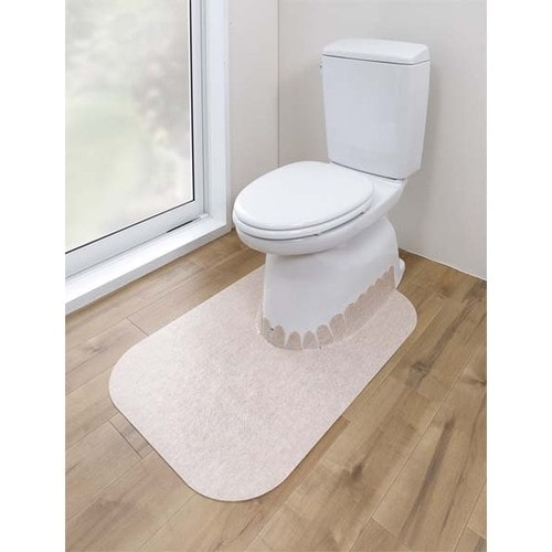 サンコー 吸着拭けるトイレマット 無地 ロング ベ
