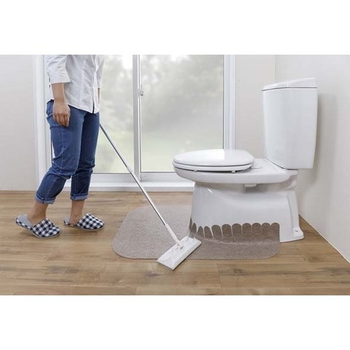 サンコー 吸着拭けるトイレマット 無地 ロング ブ