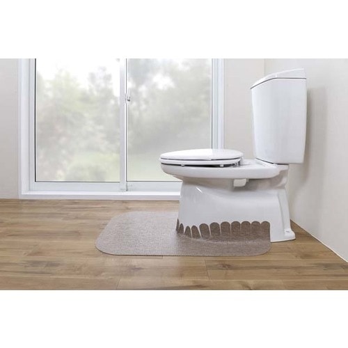 サンコー 吸着拭けるトイレマット 無地 ロング ブ