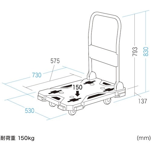 SANWA 取っ手つき台車 大