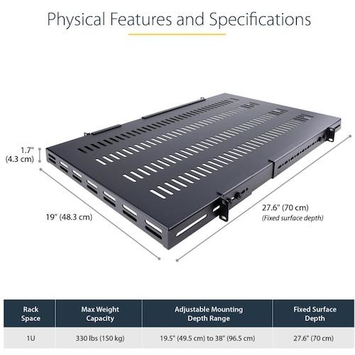 StarTech サーバーラック棚板/1U/放熱ス