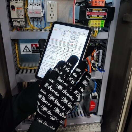 川西 合皮手袋 スパークス レッド Mサイズ