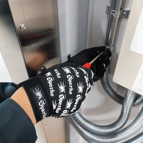 川西 合皮手袋 スパークス ブラック LLサイズ