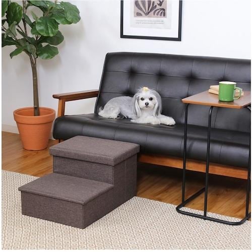 不二貿易 収納付きペットステップ チャコール