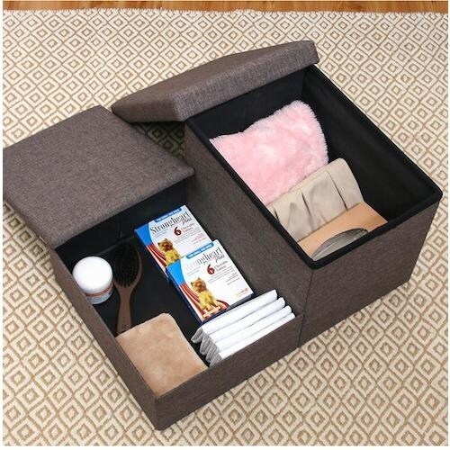 不二貿易 収納付きペットステップ チャコール