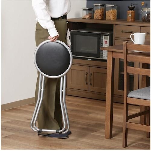 不二貿易 パイプ折りたたみイス FB−02BK(1