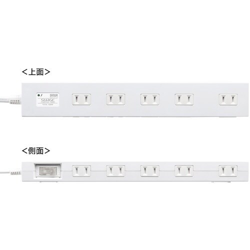 SANWA 雷ガードタップ 5m ホワイト