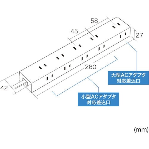 SANWA 電源タップ 2P 10個口 強力ネオジ