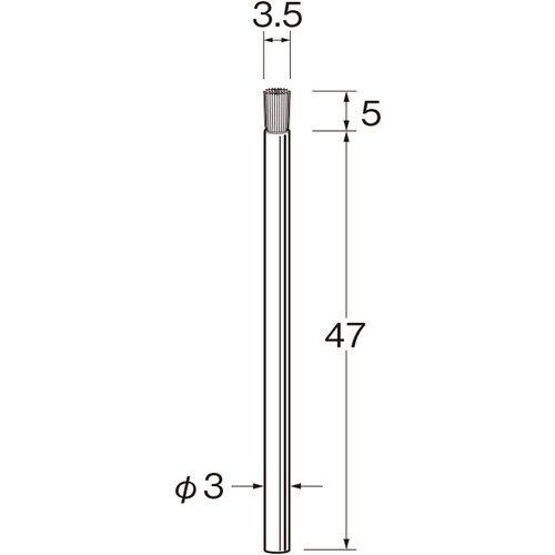 リューター 軸付エンド型ブラシ
