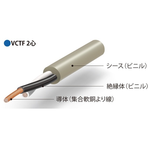 伸興電線 ビニルキャブタイヤ丸形コード VCTF