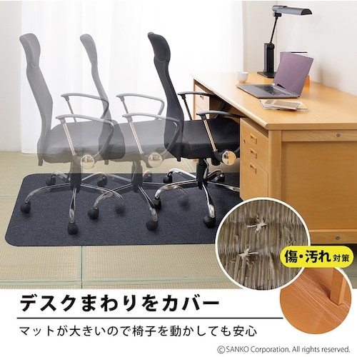 サンコー おくだけゲーミングチェアマット90X18