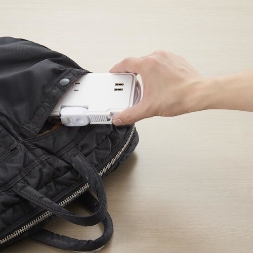 YAZAWA 巻取りモバイルタップ3個口0.9mU