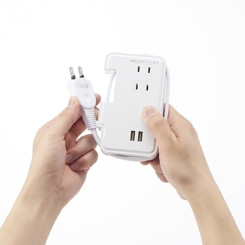 YAZAWA 巻取りモバイルタップ3個口0.9mU