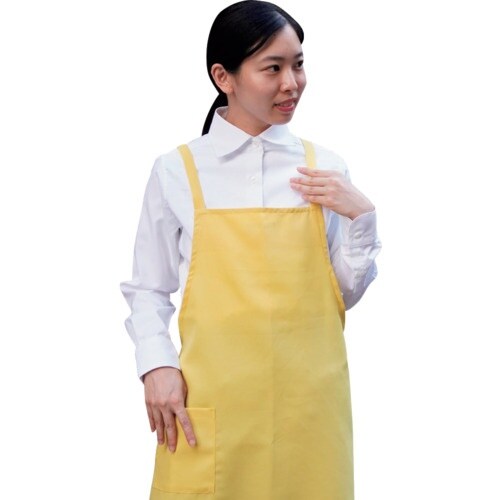 岡潮 ポケット付き胸あてエプロン (ポリエステル1