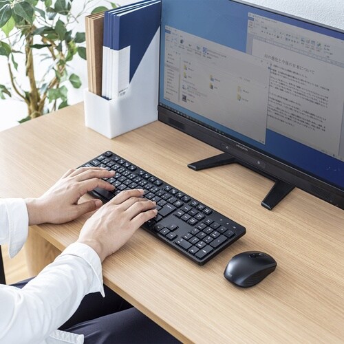 SANWA ワイヤレス静音キーボードマウスセット