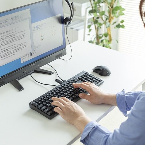 SANWA USBハブ付コンパクトキーボード