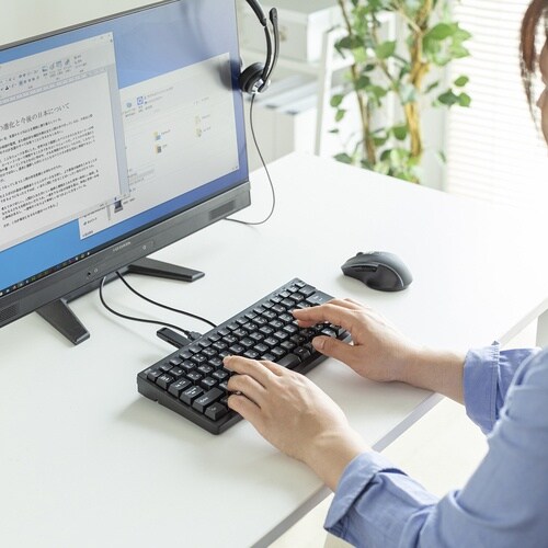 SANWA USBハブ付コンパクトキーボード