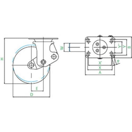 ユーエイ プレート式 固定 キャスター プレミアム