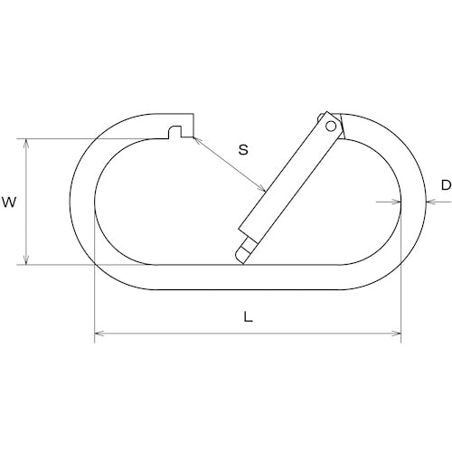 水本 ステンレス メガカラビナ(環なし) 線径16