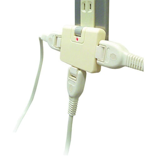 YAZAWA 雷サージ付コーナータップ3個口白