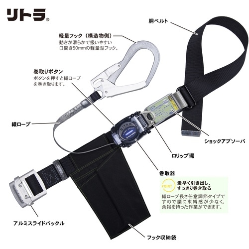 TSUYORON 胴ベルト型墜落制止用器具(巻取タ