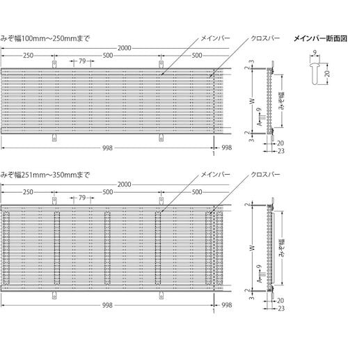 カネソウ 樹脂製グレーチング 縦目タイプ 屋内用