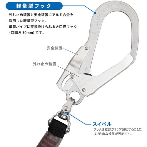 TSUYORON フルハーネス用ランヤード シング