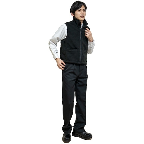 岡潮 黒色フリース発熱ベスト+モバイルバッテリー1