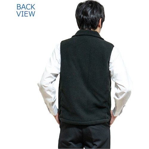 岡潮 黒色フリース発熱ベスト+モバイルバッテリー1