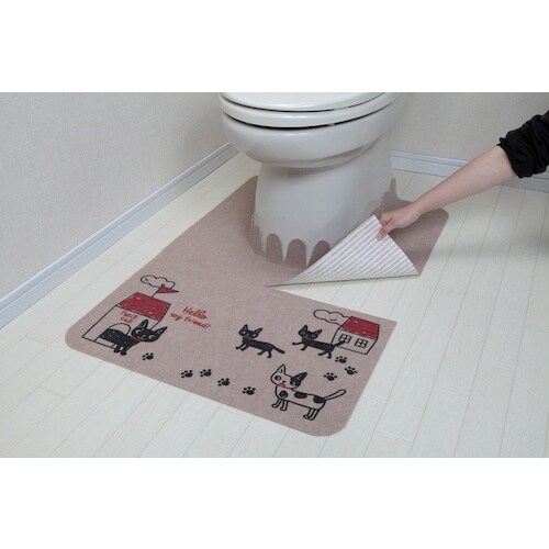 サンコー おくながトイレマット おさんぽねこ