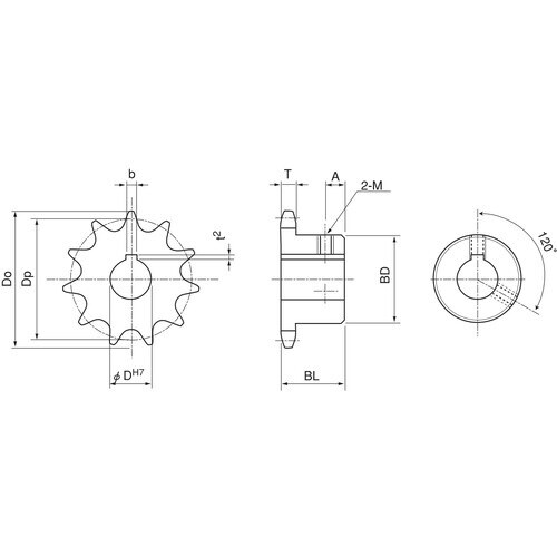 三興製作所 ステンレススプロケット 新B型 SMS
