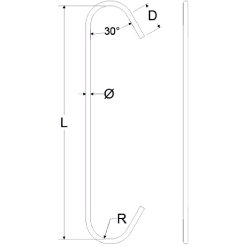 IWATA スタンダードフック 鉄(R曲げ)(35