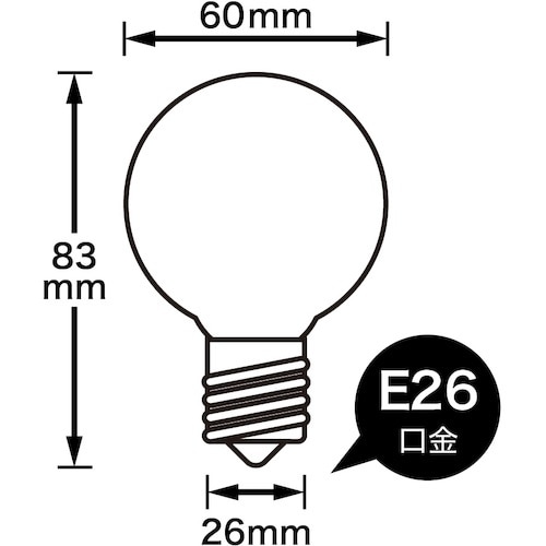YAZAWA ベビーボール球40WクリアE26