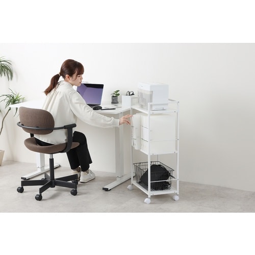 ASKA デスクワゴン デスクワゴン3段 ホワイト