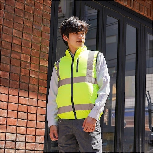 岡潮 高視認性空調安全ベスト+ブラシレスファン・モ