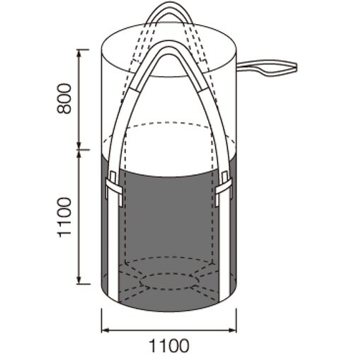 グリーンクロス 水切りコンテナバッグ 丸型 容量1
