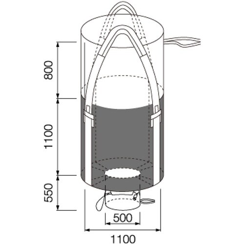 グリーンクロス 水切りコンテナバッグ 丸型 容量1
