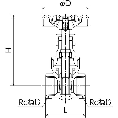 オンダ製作所 ゲートバルブ 黄銅 Rc1/2×Rc