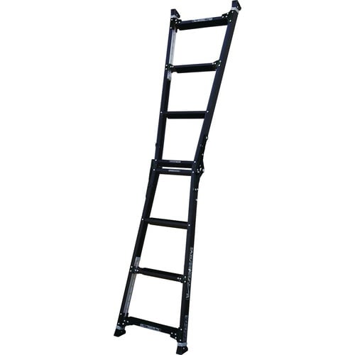 アルインコ 伸縮脚立(ステップ幅広) ブラックカラ