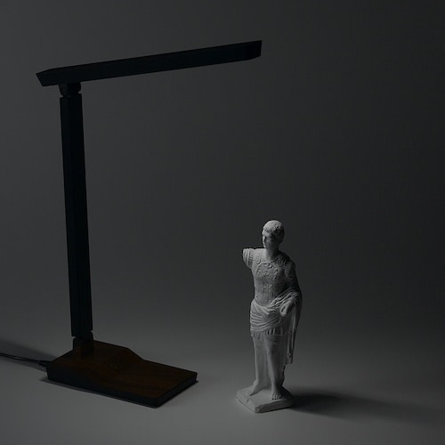 YAZAWA 5W木目スタンドライト調光付ダークウ